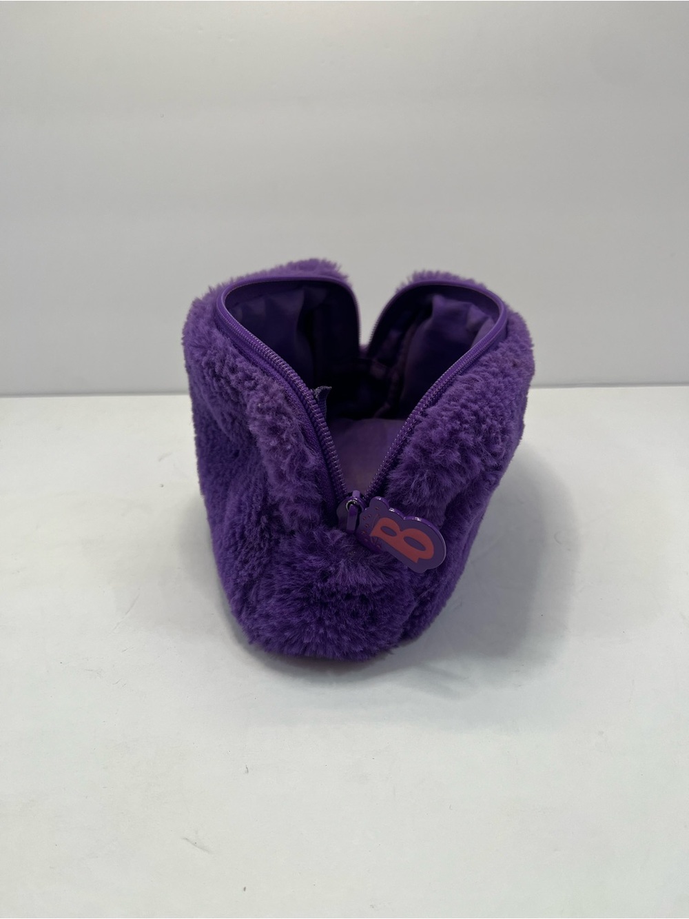 Bratz Purple Faux Fur Makeup Bag Cosmetic Pouch Fuzzy Y2K Zipper B Charm